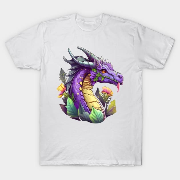 Colourful Magic Dragon T-Shirt by Obotan Mmienu